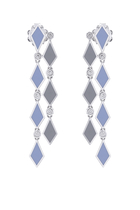 Mosaic Drop Earrings, 18k White Gold & Diamonds